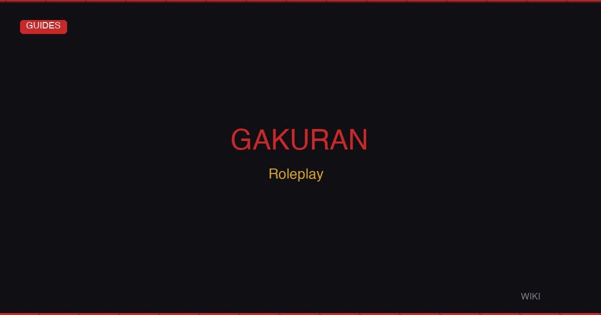 Gakuran Roleplay Guide — School Life, Classrooms, Basketball & Social Activities